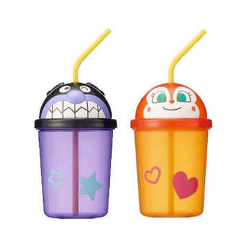 ANPANMAN 麵包超人轉蓋吸管杯 (細菌人/紅精靈)【甜蜜家族】