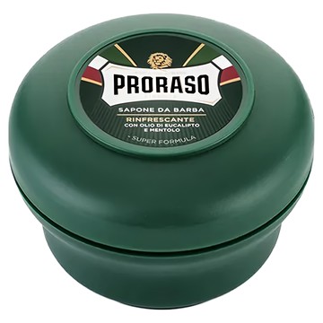 PRORASO 綠標刮鬍皂 含桉樹油和薄荷醇  150ml  1罐
