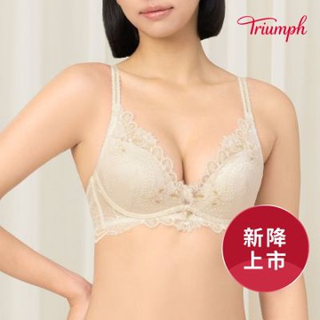 黛安芬-Premium 迷情奢華系列 無鋼圈水波V型內衣 B-D 迷霧綠