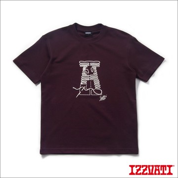 IZZVATI-針線立體繡花T-暗紫