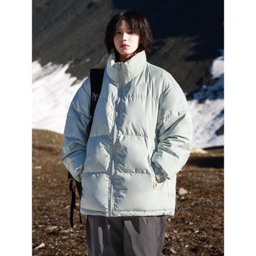 面包與好天氣 特氟龍90白鴨絨外套男女款基礎立領保暖面包羽絨服