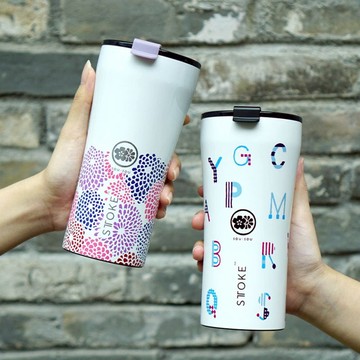 精品陶瓷隨行保溫杯 SOU・SOU限定版 16oz/460ml ( 3色任選 ) 二代防漏杯蓋 希臘字母