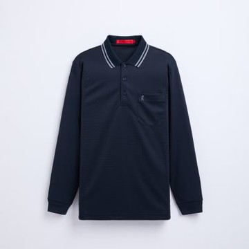 ROBERTA諾貝達 男裝 拼接設計 生物科技新織 長袖棉衫 台灣製