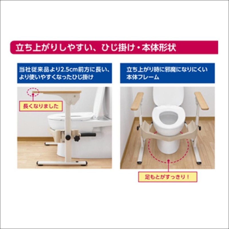 アロン化成 安寿 洋式トイレ用フレーム SUSはねあげR2(ステンレス)木製