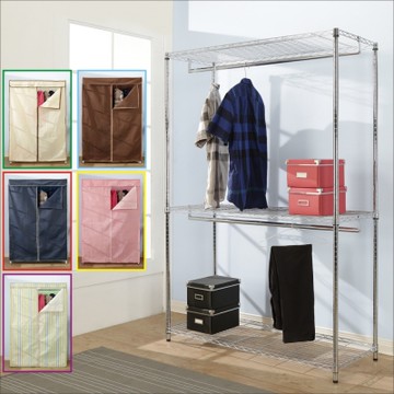 BuyJM鐵力士附布套三層雙桿衣櫥-DIY