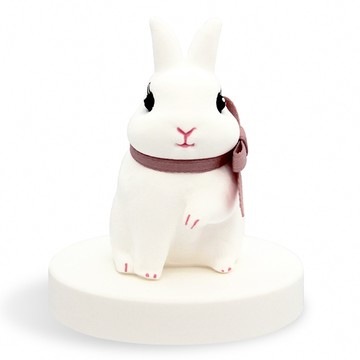 O'Pretty 歐沛媞 室內車用香氛擴香石擺飾 可愛兔蝴蝶結 (7X8cm)  1個