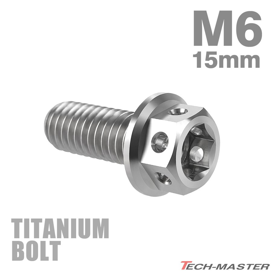 チタンボルト M6×15mm P1.0 六角ボルト フランジ付き キャップボルト シルバーカラー 素地 1個 JA725 通販  LINEポイント最大1.0%GET | LINEショッピング