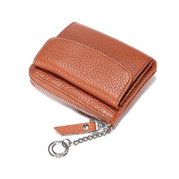 新款多功能真皮簡約零錢鑰匙包 迷你拉鏈硬幣包女士小錢包卡包