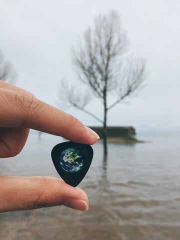 雙面潑墨手寫結他撥片Guitar Pick – 星球款