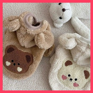 🌈愛寵✨熊熊連帽刷毛外套 | 熊耳造型 | 保暖排釦外套 | 寵物秋冬衣服 | 連帽絨衣 | 保暖秋冬季小熊泰迪比熊寵