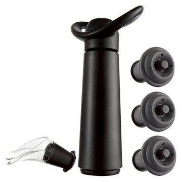 VacuVin 抽真空器 + 瓶塞注器 4個  黑色  1套