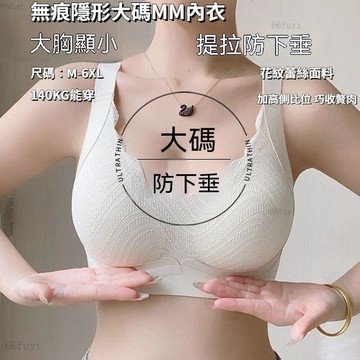 【臺灣出貨】✨大碼內衣M-6XL 無痕無鋼圈運動型內衣 女內衣✨精美蕾絲高彈性 聚攏集中收副乳調整型防下垂 薄杯全罩杯大