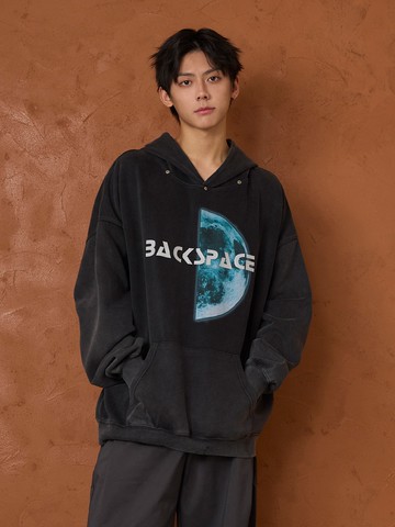 特色月球表面圖案長帽T