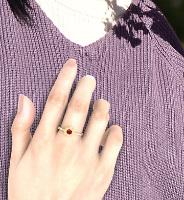 暹羅紅寶石戒指，銀