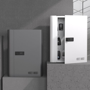 密碼鎖鑰匙盒 鑰匙收納盒 密碼鎖鑰匙箱壁掛式房產中介物業家用汽車鑰匙櫃48位收納管理盒子『cyd7939』T