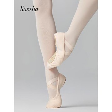 Sansha 三沙舞蹈練功鞋 彈力布芭蕾舞鞋女 軟鞋考級鞋貓爪鞋73NC