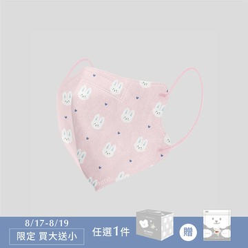 7-12歲Fluffy手繪系列｜3D透氣醫療口罩(30入) - 邦妮兔兔