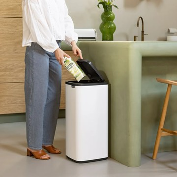 Brabantia Bo系列方型按壓式垃圾桶30L-純淨白