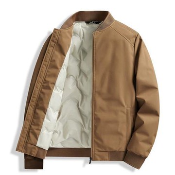 【巴黎精品】現貨+預購 頂級真羽絨外套90%鴨絨羽絨衣秋冬上衣大碼休閒男裝-棒球領羽絨禦寒男外套4色a1lx3