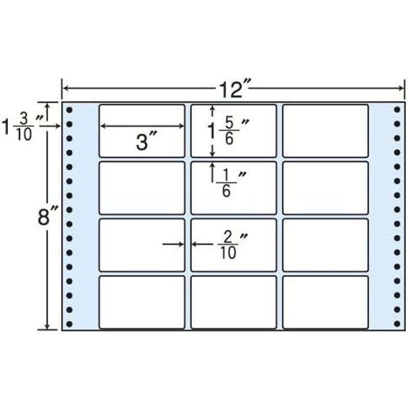 東洋印刷 タックフォームラベル 12インチ ×8インチ 12面付(1ケース500折) M12X