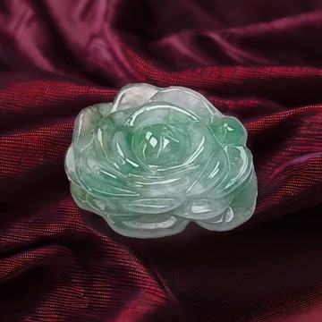 冰飄綠花翡翠花戒面裸石 | 天然緬甸A貨翡翠 | 送禮