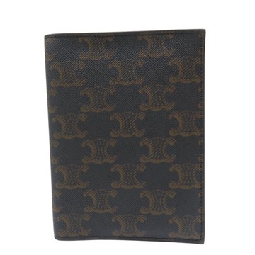 【二手名牌BRAND OFF】CELINE 賽琳 棕色 Triomphe 帆布 護照夾