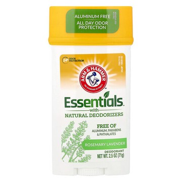 Arm & Hammer, Essentials™ with Natural Deodorizers，迷迭香薰衣花草香，2.5 盎司（71 克）