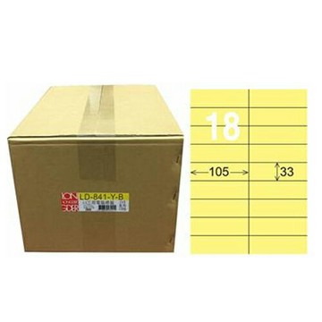 【龍德】A4三用電腦標籤 33x105mm 淺黃色1000入 / 箱 LD-841-Y-B【APP滿額下單4%點數(單一帳號最高1000點)】7/31止