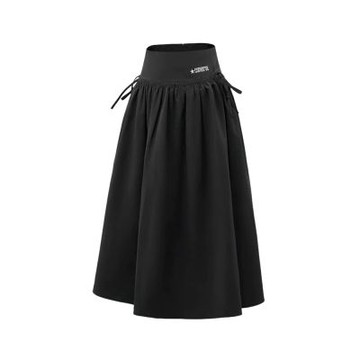 Converse Midi New Fit Skirt 長裙 女款 黑色 側綁帶 穿搭 休閒 WCJ776-023