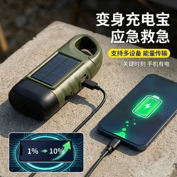 🎊單日優惠🎊太陽能手搖發電  手電筒  強光可充電戶外防災應急照明  燈  露營  燈  便攜