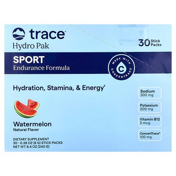 Trace, Hydro Pak Sport, Watermelon, 30 Stick Packs, 0.28 oz (8 g) Each