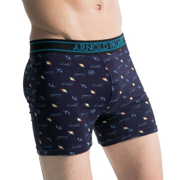 A.P雨傘運動印花針織平口褲-彩傘藍