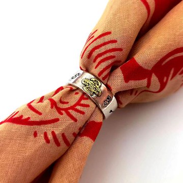 金屬戒指方巾扣美式復古vintage絲巾扣阿美咔嘰領巾扣方巾扣環