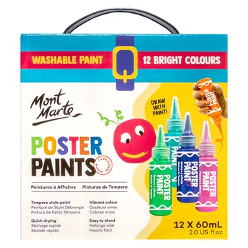 Mont Marte 蒙瑪特 海報顏料套裝 60ml 水洗配方  12色
