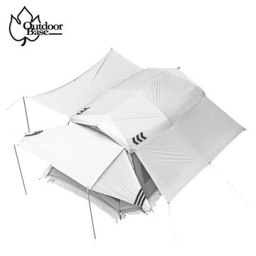 【Outdoorbase】沙丘光影隧道帳-冰嵐/闇影-展翅款 (速搭 帳篷 隧道帳 客廳帳 一房一廳 4-6人 )