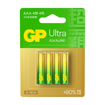 【超霸GP】4號(AAA)特強鹼性電池4粒裝(吊卡裝1.5V鹼性電池)