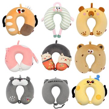 卡通動物慢回彈記憶棉U型枕 康樂屋辦公旅行護頸枕頸枕u形枕批發