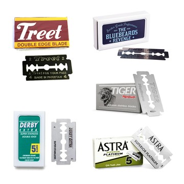 傳統雙面刮鬍刀片- 綜合品牌超值組合（35片）通用復古老式手動雙刃安全刮鬍刀刀架 剃刀刮刀剃刀片 剃鬚修眉修容刀片