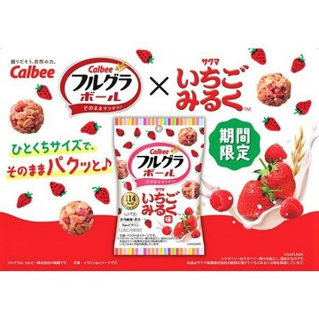 【江戶物語】calbee 卡樂比 富果樂 脆片球 佐久間 草莓牛奶糖風味 26g 早餐 穀物 麥片 水果麥片 食物纖維