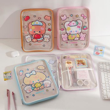 Hisocute新品卡通透明平板電腦包少女10.5寸11寸ipad收納包手拿包