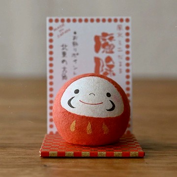 RYUKODO 龍虎堂 開運達摩 和紙擺飾  5 x 5 x 7cm 達摩直徑3.5cm  紅色