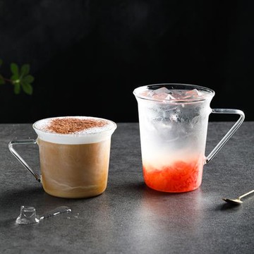 茶咖美器玻璃咖啡杯女生ins風帶把手喝水杯子家用高顏值馬克杯