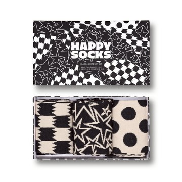 瑞典 HAPPY SOCKS Black And White Gift系列-極簡主義3入組 - EU(36~40)