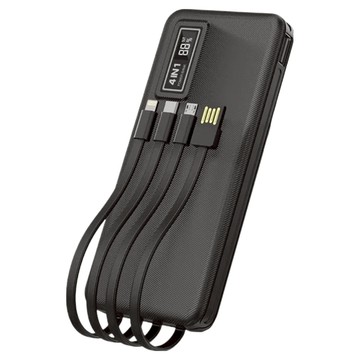 ASPOR 4合1行動電源 13000mAh PC+ABS防火VO+金屬材質 尺寸18x9x2.5cm  黑色