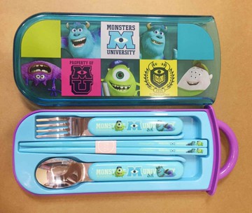 【震撼精品百貨】Monsters University_怪獸大學~餐具組-大眼仔圖案