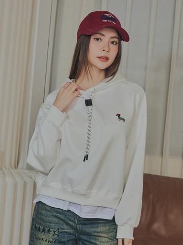 簡約狗狗刺繡帽T