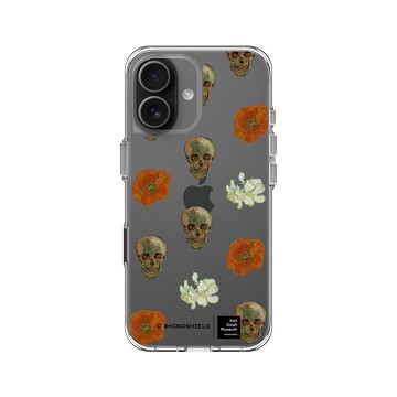 iPhone 17 Clear Case（相機按鈕） 透明 - Van Gogh Museum - 骸骨與花卉 - 重複圖案