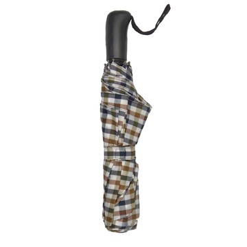 紳士復古格紋55吋超大傘面不濕自動開收傘 100%人造纖維 8K反RP防潑傘布  白灰色