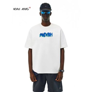 NOAH MARS小眾潮牌創意重影美式休閑牌簡約全棉圓領潮流短袖T恤男