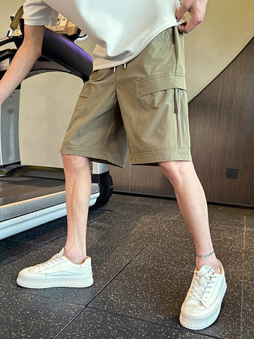 工裝男士短褲夏季2025新款美式潮牌透氣薄款速干休閑運動褲子男款【木屋雜貨】